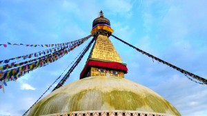 Stupa de Bodnath eu banlieue de Kathmandu 