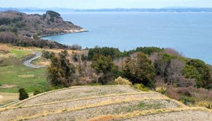 Vue des rizières de Teshima - Mer de Seto.